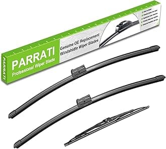 PARRATI® Windshield Wipers for Chevrolet Chevy Equinox 2010-2017,24"+17" Front and 13" Rear,OEM Replacement Wiper Blades,Quiet & Streak-Free(Set of 3)