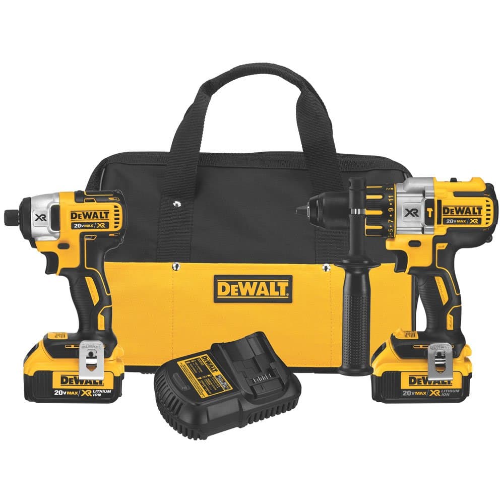 DEWALT 20V MAX XR Cordless Hammer Drill Combo Kit, Premium, 2-Tool (DCK296M2)
