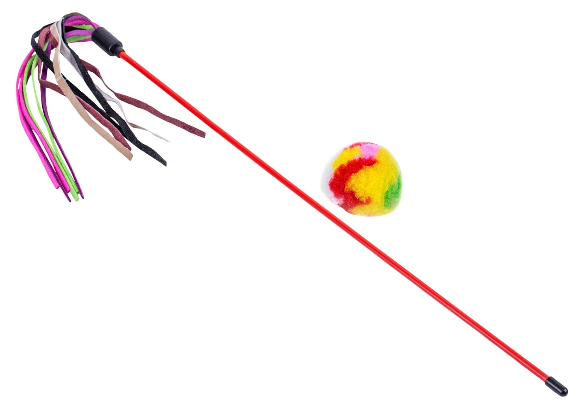 Cat​ ​Teaser​ ​Wand​ ​Chaser​ ​Toys​ ​With​ ​Wool​ ​Ball​ ​Bundle​ ​Set​ ​-​ ​Color/Leather​ ​Stripes