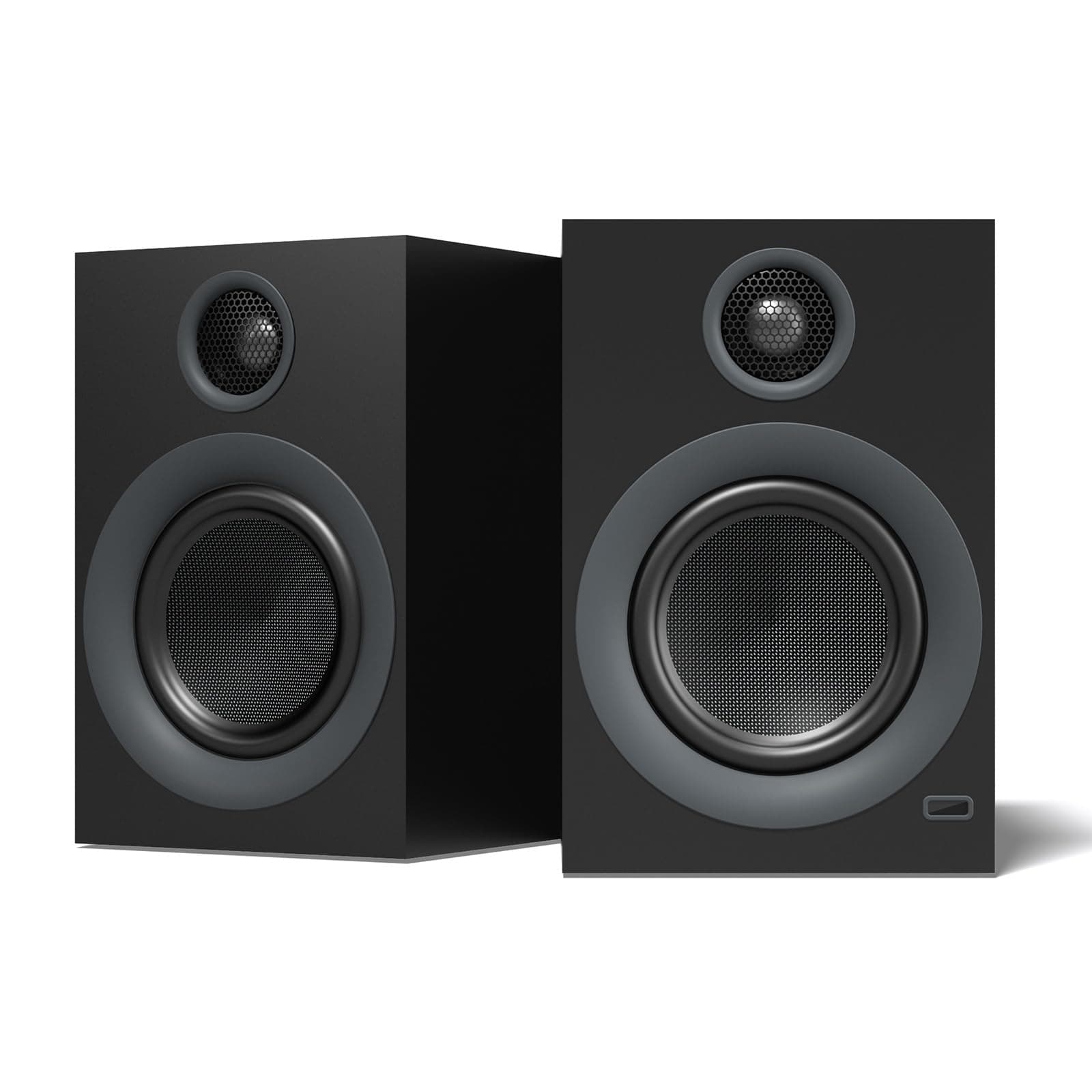 Bluetooth Bookshelf Speakers, 75W Powered Active Speaker with 4 Inch Woofer, HiFi Speaker with aptX Bluetooth USB for Home, Studio, Gaming, Set of 2, Black