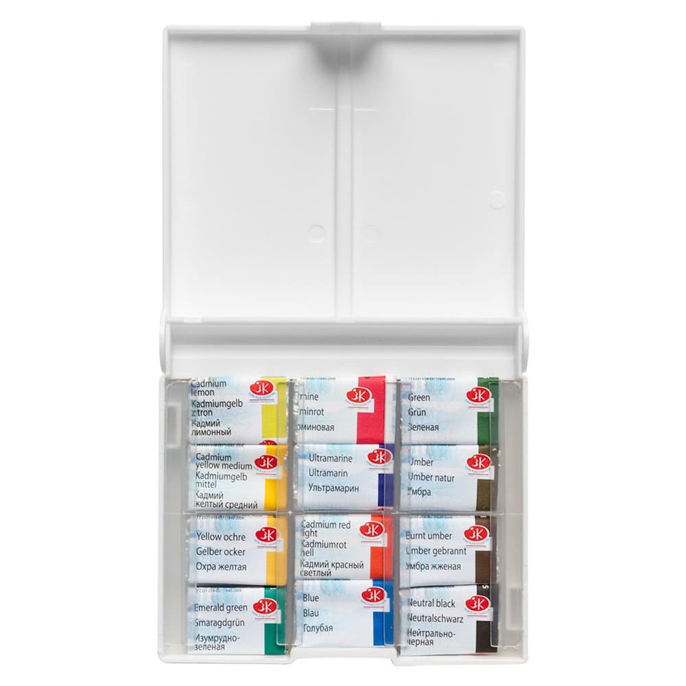 Watercolor 12 Whole Pan Set, White