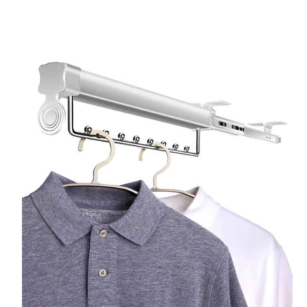 Steel Pull Out Clothes Hanger Extendable Wardrobe Rail Organizer Rack (Size : 460mm)