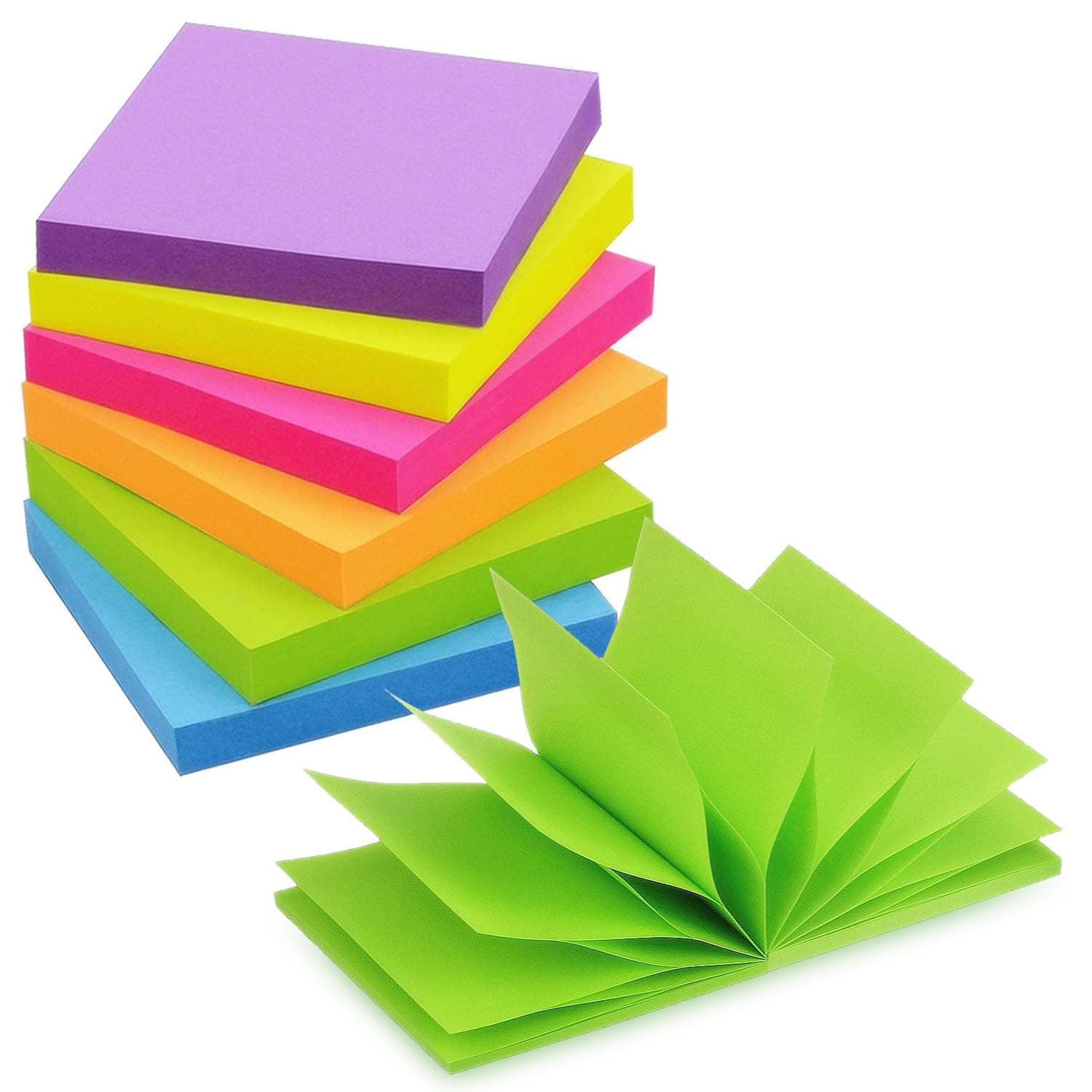Pop Up Sticky Notes 3x3 inch Bright Colors Self-Stick Pads 24 Pads/Pack 70 Sheets/Pad Total 1680 Sheets