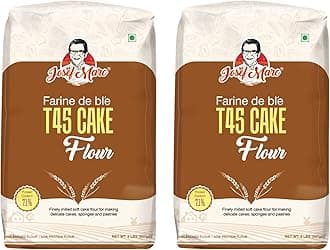 JOSEF MARC T45 Cake Flour, 2 Lbs (907Gm) - Unbleached & Low Protein Flour, All Purpose Cake Flour (Pack Of 2) Unbleached Baking Flour & Low Protein Baking Flour