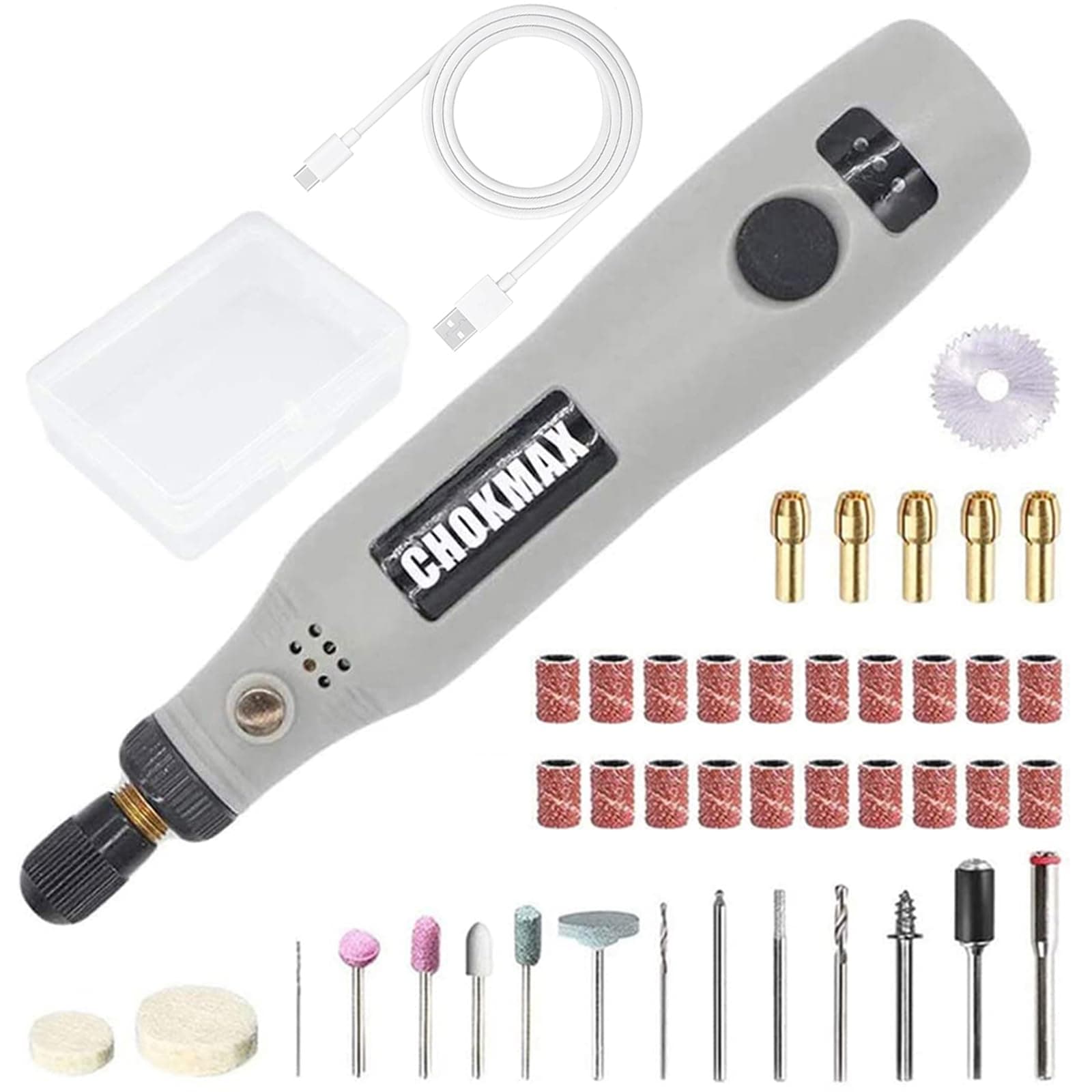 Cordless Rotary Tool, 3.7V Li-ion Mini Rotary Multi-Tool Kit with Variable Speed, 42pcs Accessories Kit Electric Rotary DIY Grinder for Polishing, Cleaning and Engraving