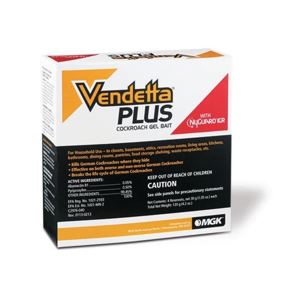 Vendetta Plus Roach Bait, one box of Four 30 gram Tubes, with Plunger NEW! --W#436BRE T44/35PDS229408