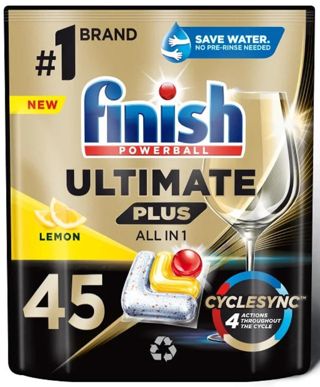 Ultimate Plus Dishwasher Tablets 45's Lemon (packaging may vary)