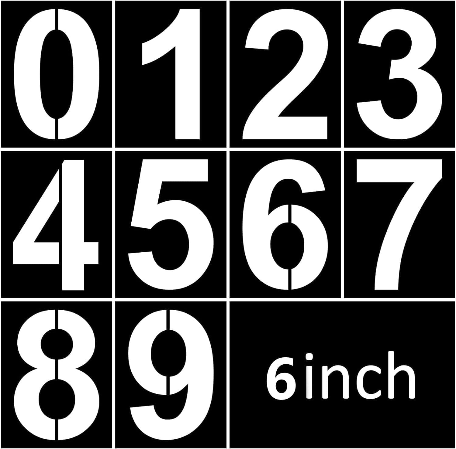 10 Pieces Number Stencils Set 0-9 Address Number Stencil Templates Reusable Plastic Number Stencils for Cake Stencil Address Number Painting Stencils Templates(6inch)