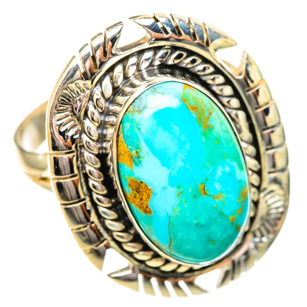 Ana Silver Co Peruvian Chrysocolla Ring Size R (925 Sterling Silver)