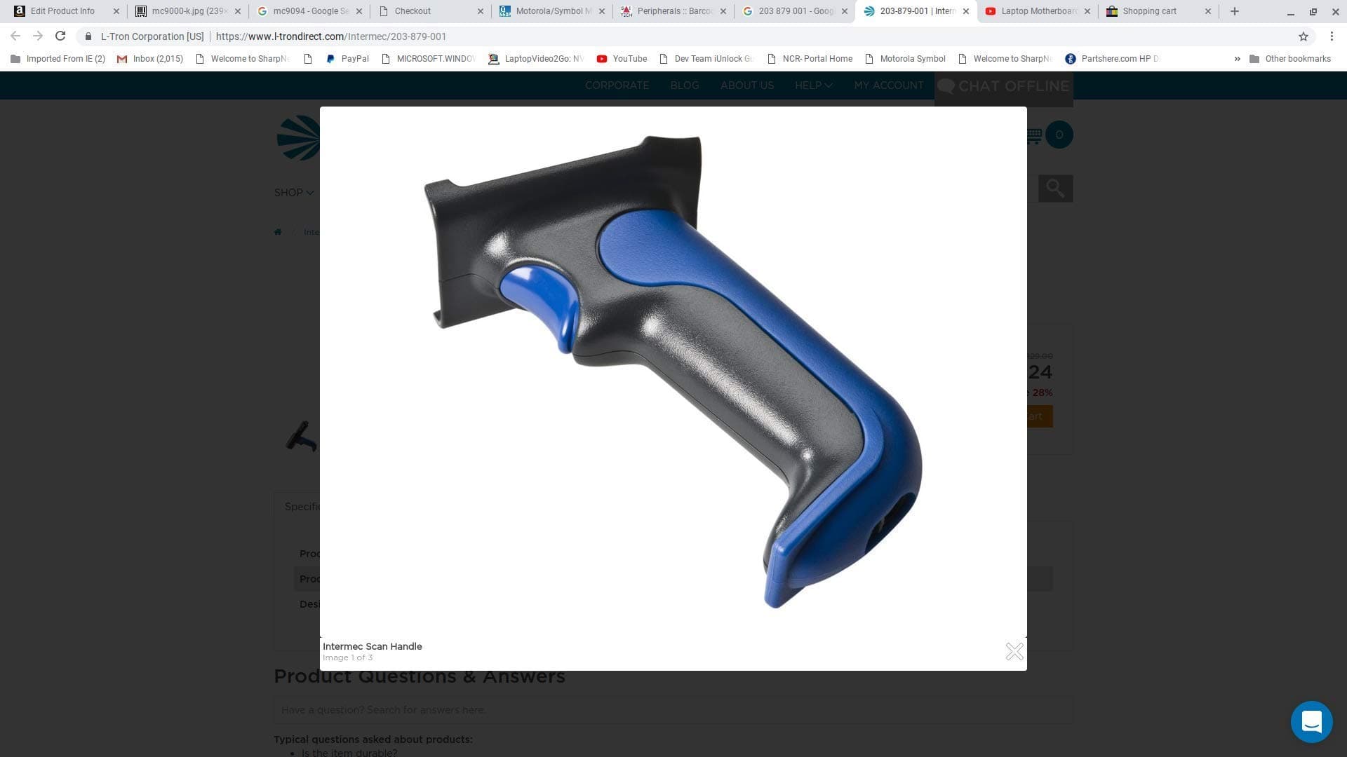 Intermec203-879-003 Intermec, Pistol Grip Kit, CK3