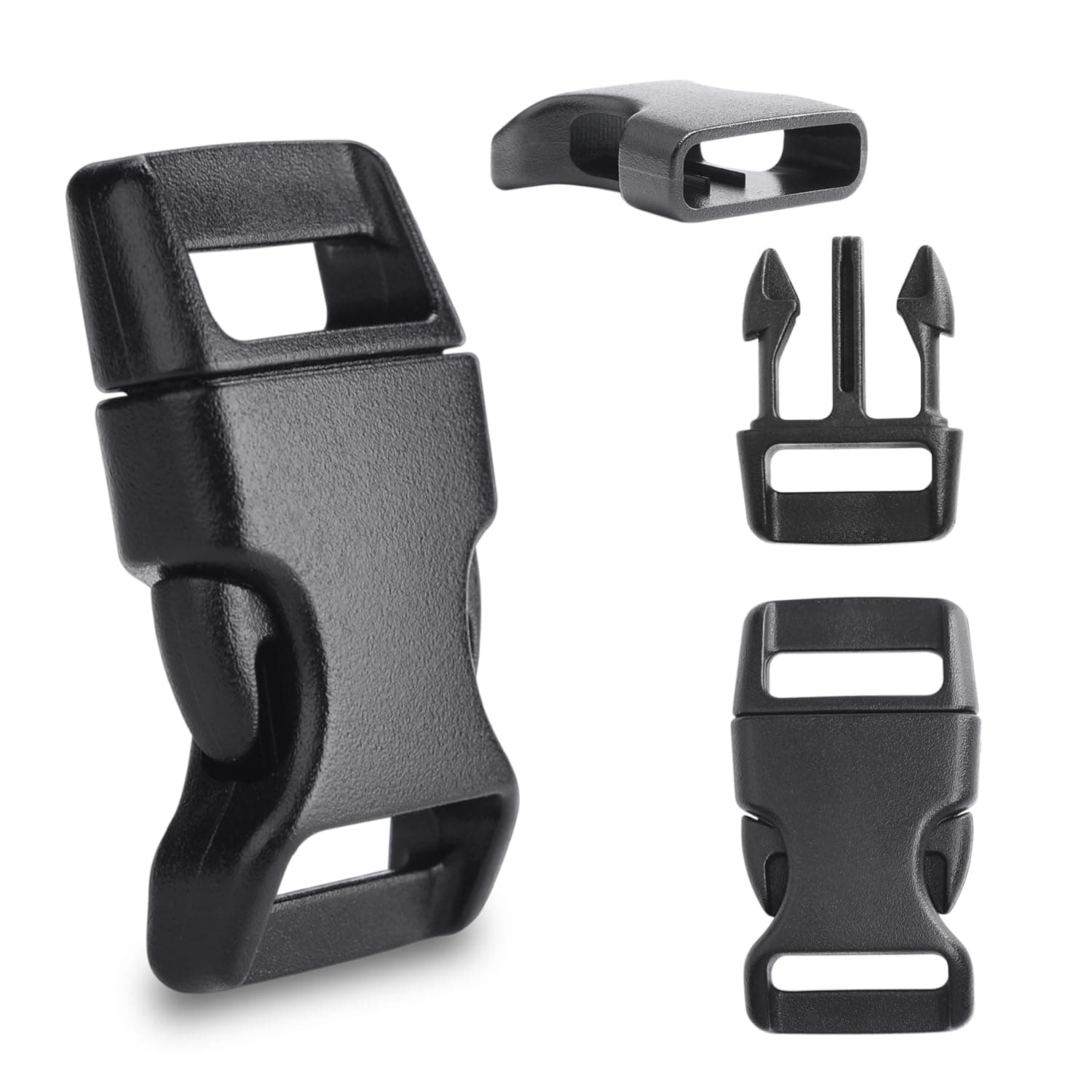 CooBigo 30 Pack 5/8" Side Release Buckle Plastic Curved for Parachute 550 Cord Paracord Bracelet Pets Strap Bag Accessories