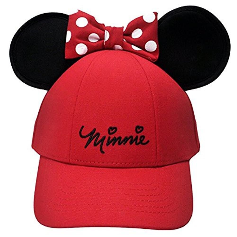DisneyWomen's Minnie Mouse Bow Ears Baseball Hat (Red)