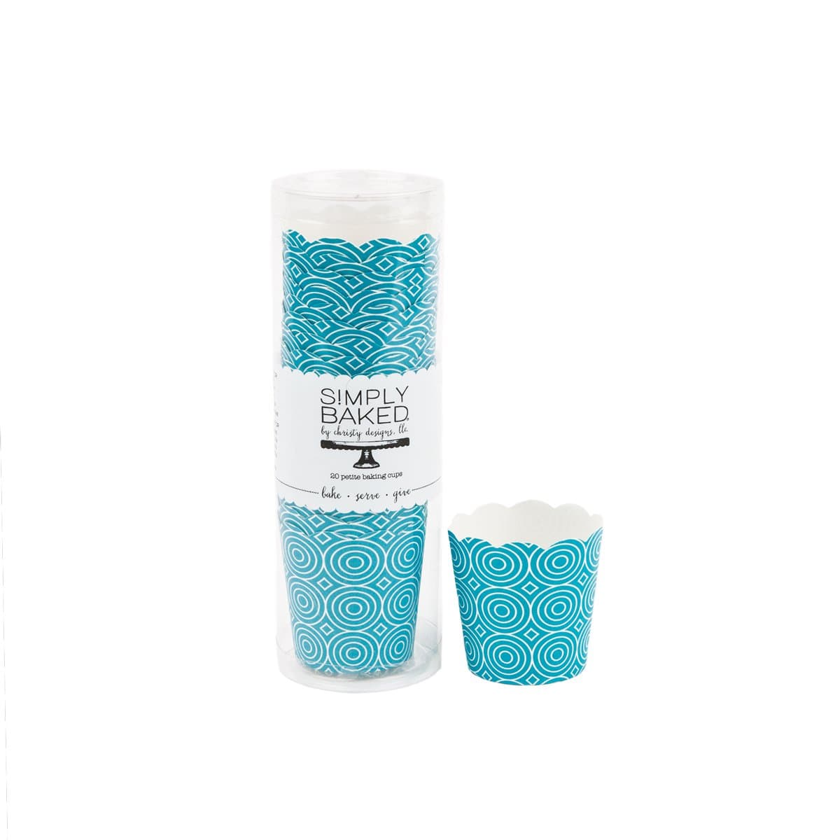 Simply Baked Paper Baking Cup, 20-Pack, Turquoise Circles