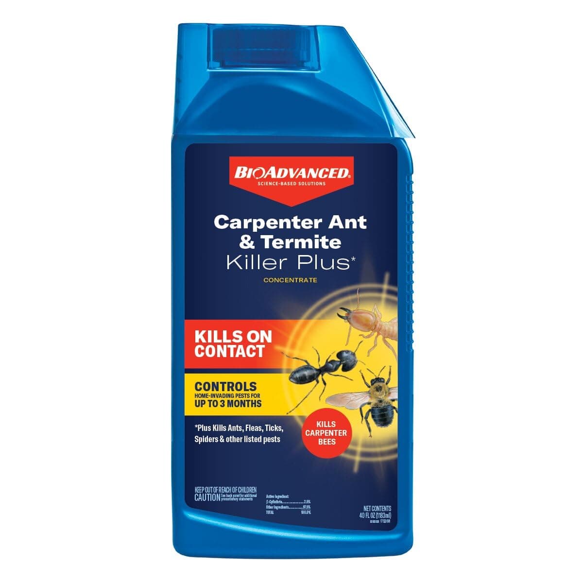 BioAdvanced Carpenter Ant & Termite Killer Plus, Concentrate, 40 oz, Insect Killer, Outdoor Bug Spray