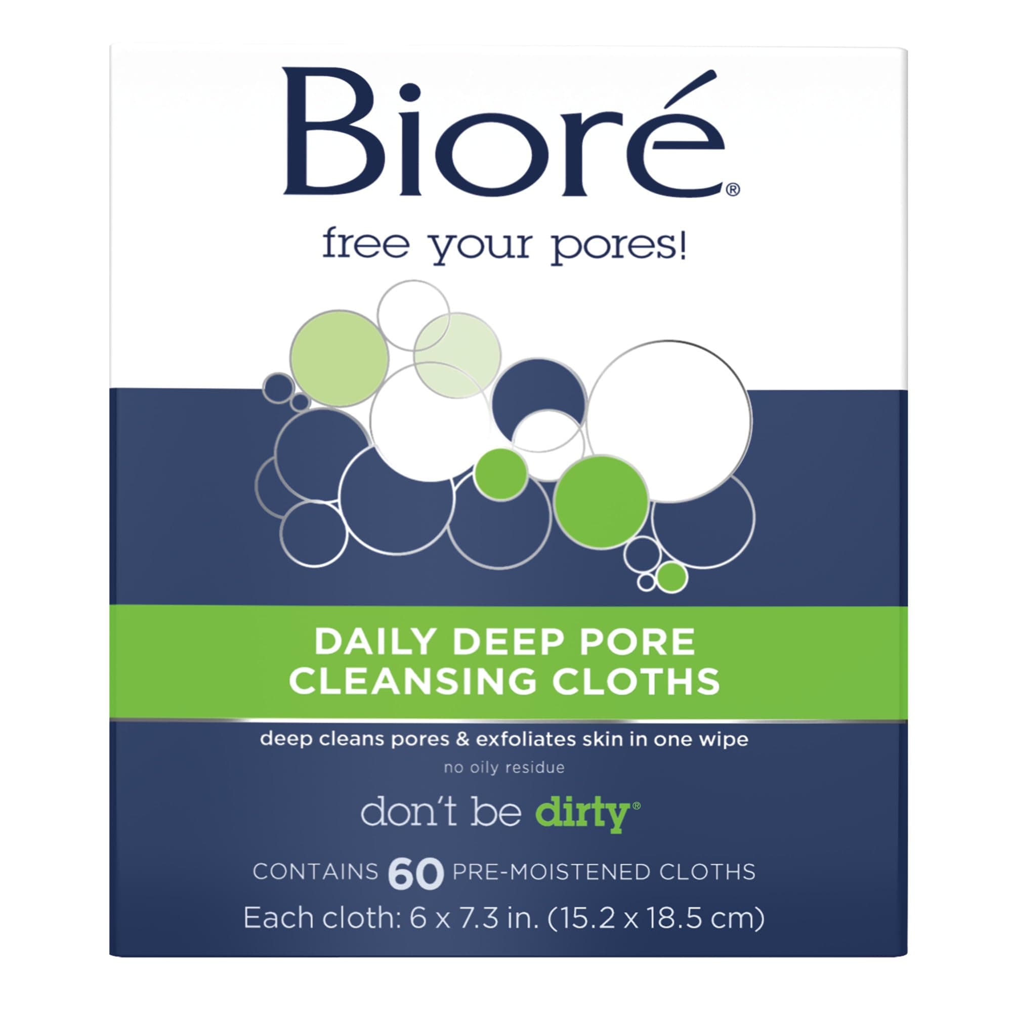 Biore Daily Cleansing Cloth, 60 Count