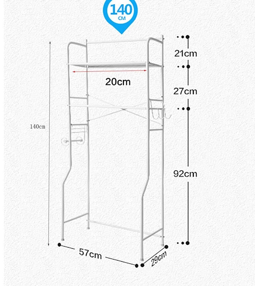 QWE Multi-Functional Bathroom Storage Shelf with Paper Holder,Suitable for over Toilet Washing Machine Shelves null