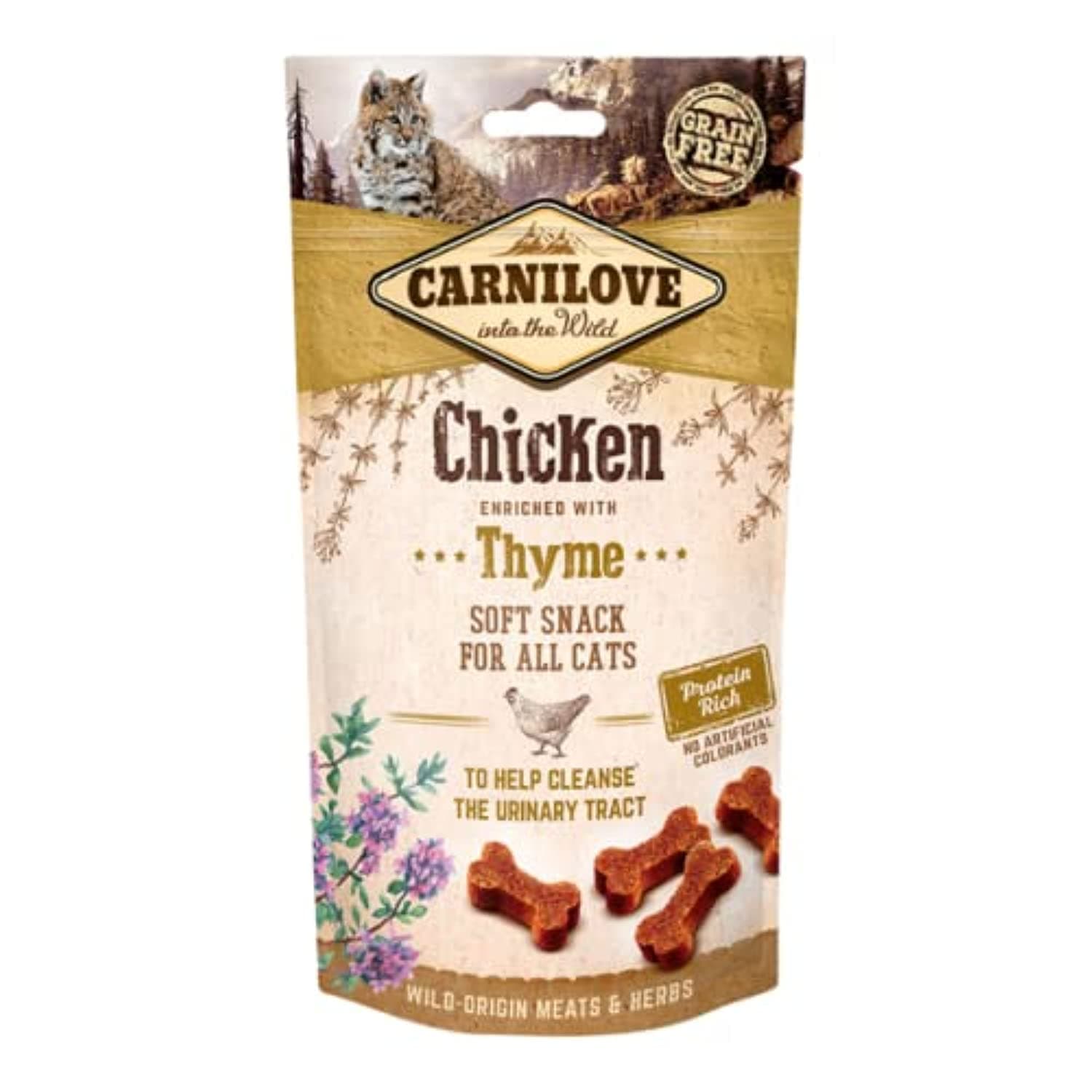 Chicken enriched with Thyme Soft Snack for Cats 50g