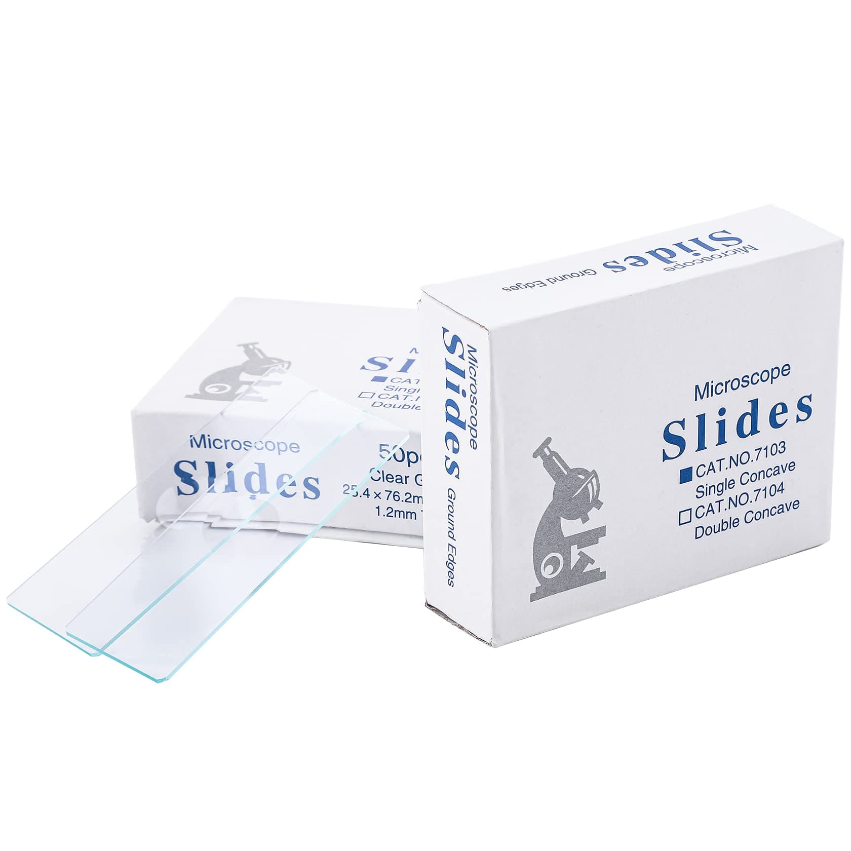 Glass Slides for Microscope, Single Concave Microscope Slides 100pcs Glass Slide with Single Depression for Wet Specimen, Concave Slides, Lab Sample Observe, Gift for Kids