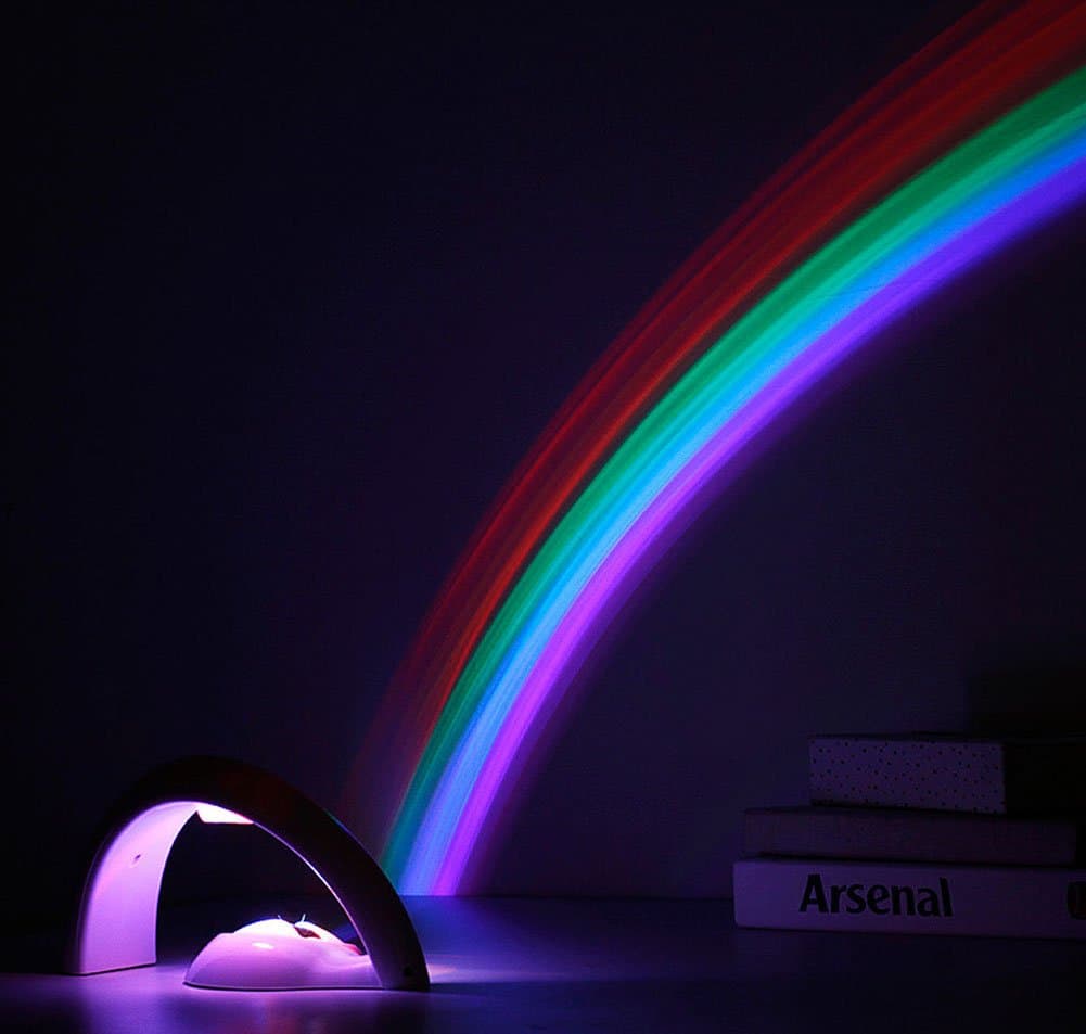 LED Magic Romantic Rainbow Fluorescent Light Lamp Projector Generator Creator for Bedroom or Night Party