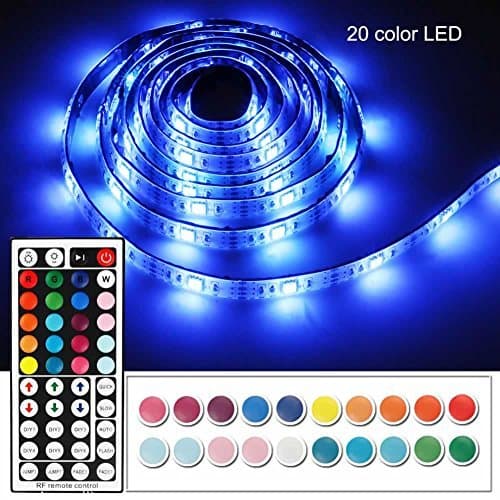 Battery Powered Led Strip Lights with 44 Keys RF Remote, Imenou USB Battery Operated Flexible Waterproof Colorful RGB Led Light Strip Decorative Tape Lighting for Home Kitchen TV Backlight (2M/6.56ft)