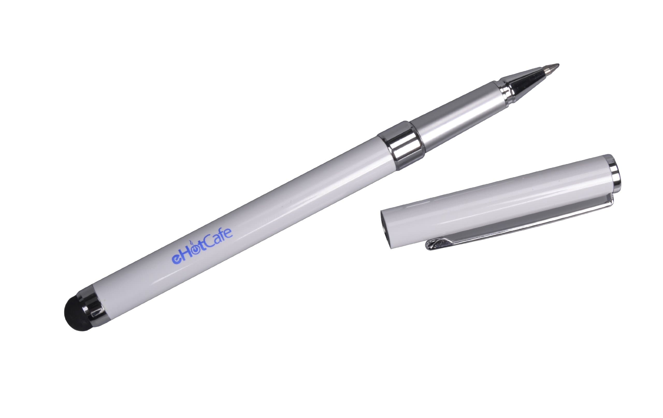 eHotCafe 2-in-1 Universal Capacitive Stylus and Fine Ball Pen for All Capacitive Touchscreen Devices (White)