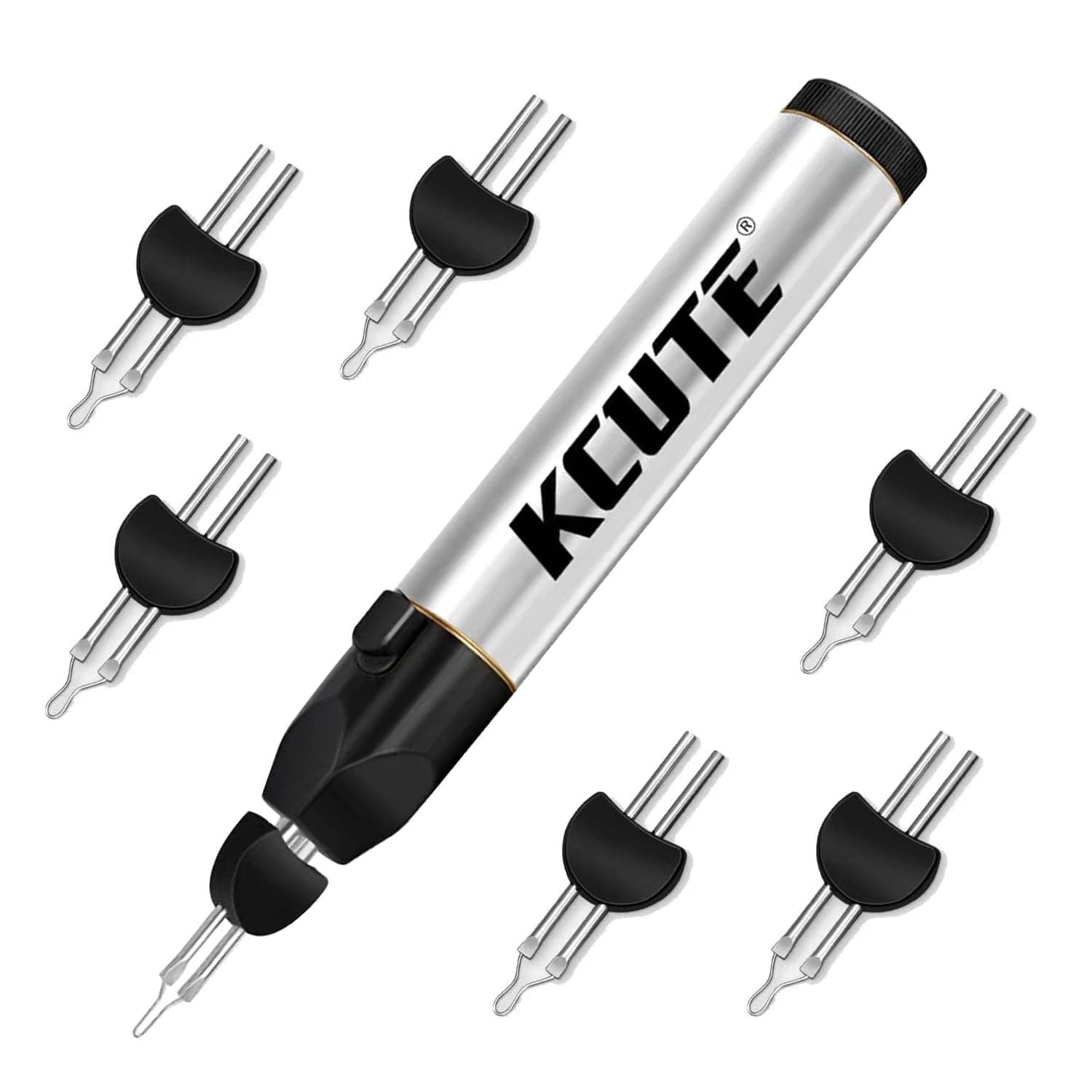 Chispee Thread Burner Kit with 6PCS Tips One Touch Thread Zapper Tool for Finishing Bead Weaving, Sewing, Leather Work, Fast Melting Wax& Jewelry Making