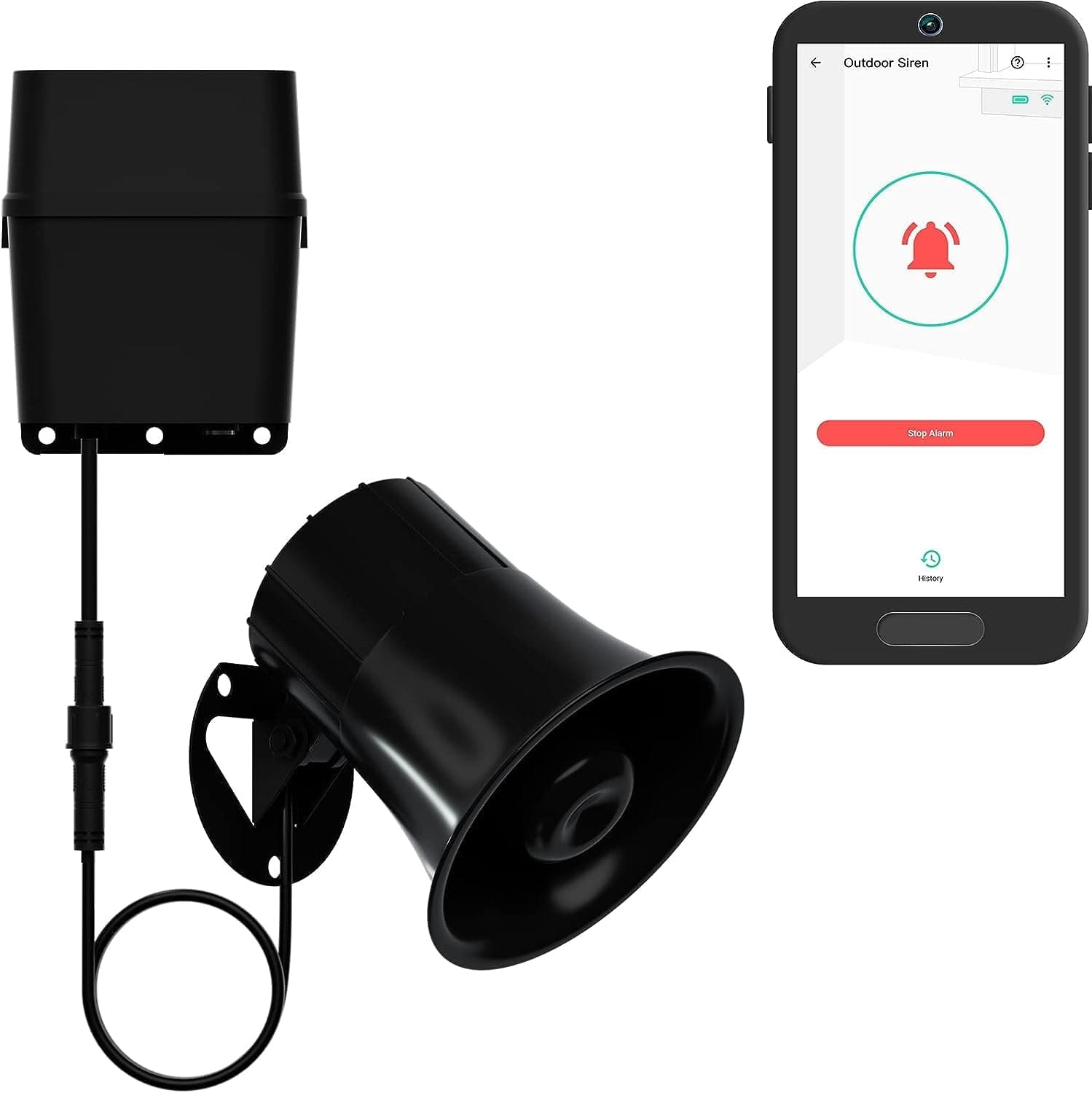 Outdoor Alarm Controller 2, Battery-Powered Siren/Alarm/Relay Controller, 12VDC Out, Up to 1/4 Mile Open-Air Range, 110dB Siren Included, YoLink Hub Required for Full-Functionality!