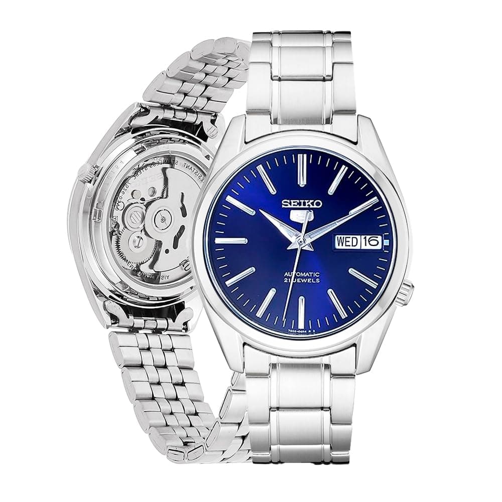 SEIKO Automatic Watch for Men 5-7S Collection - with Day/Date Calendar, Luminous Hands, Stainless Steel Case & Bracelet