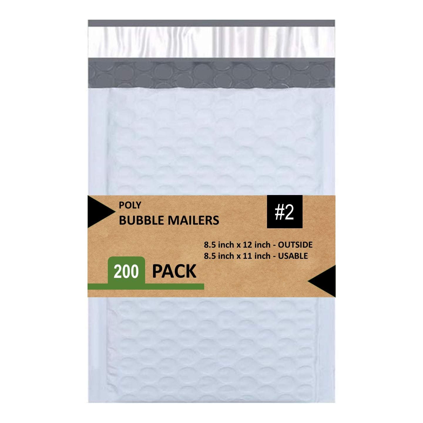 #2 Poly Bubble Mailers 8.5X12 inches Padded Envelope Mailer Waterproof Pack of 200