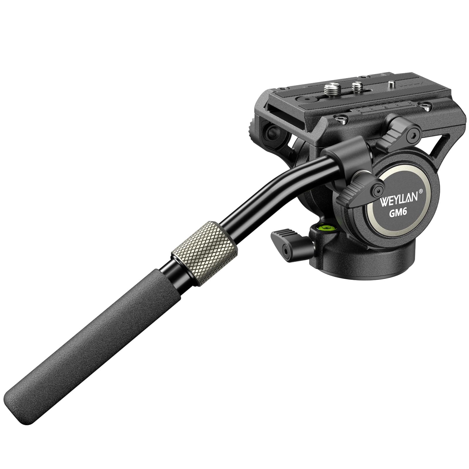 Video Fluid Head Mount,V6 Professional Camera Tripod Fluid Drag Pan Head with 1/4” and 3/8” Screws Sliding Plate for DSLR Cameras, Camcorders, Telescope, Max Load 17lbs/8kg