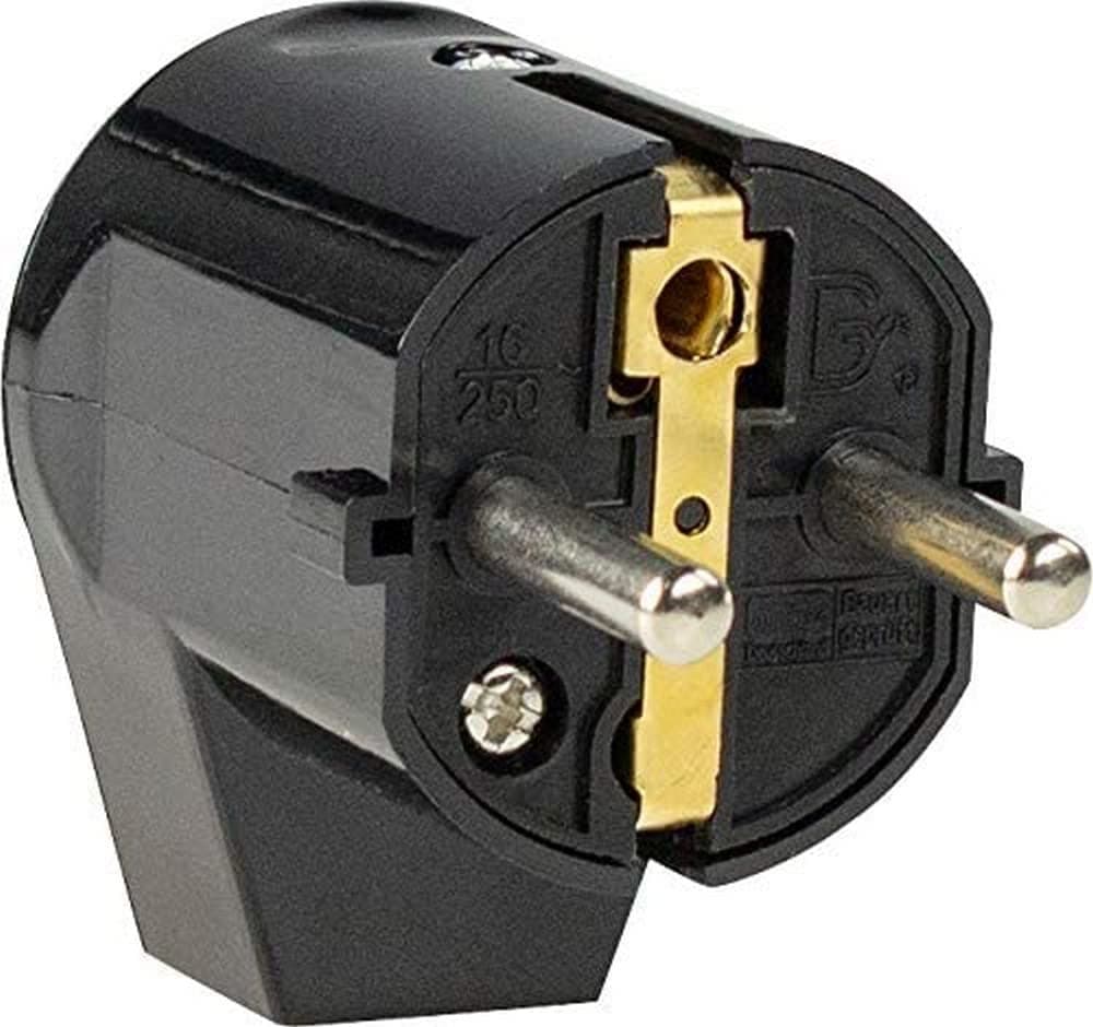 as - Schwabe – SCHUKO angled plug 230 V Black, 45042