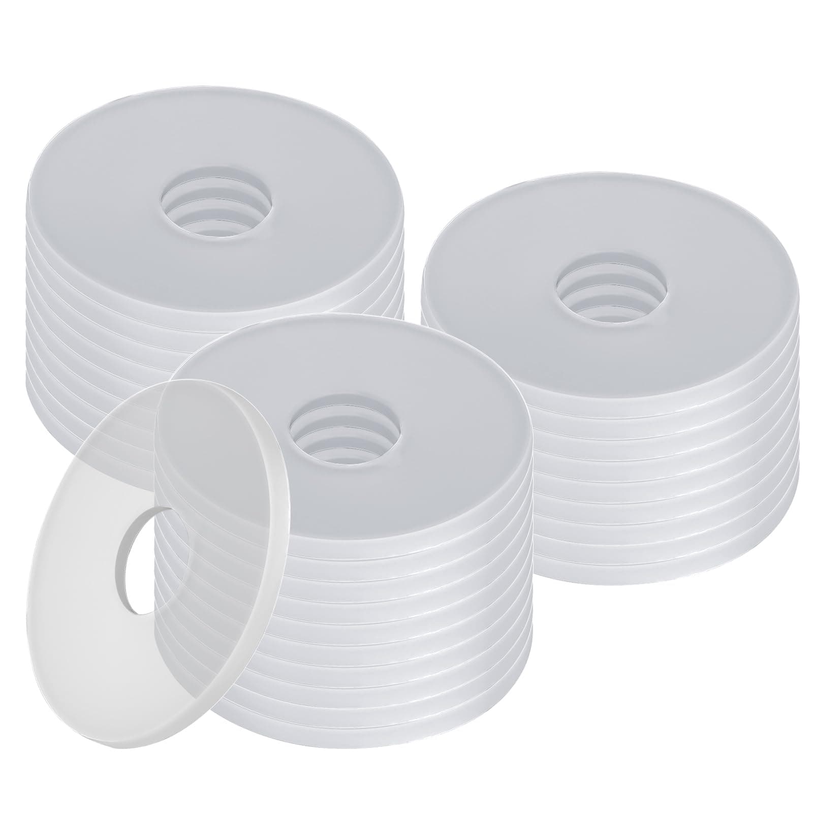 50 Pcs M4 Nylon Washers - Clear Flat Washers, 4mm ID, 17mm OD, 1mm Thickness - Faucet Gasket, Spacers, Sealing Gasket for Water Pipe & Hose