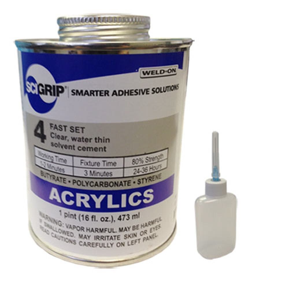 Weld-On 4 Acrylic Adhesive - Pint and Weld-On Applicator Bottle with Needle