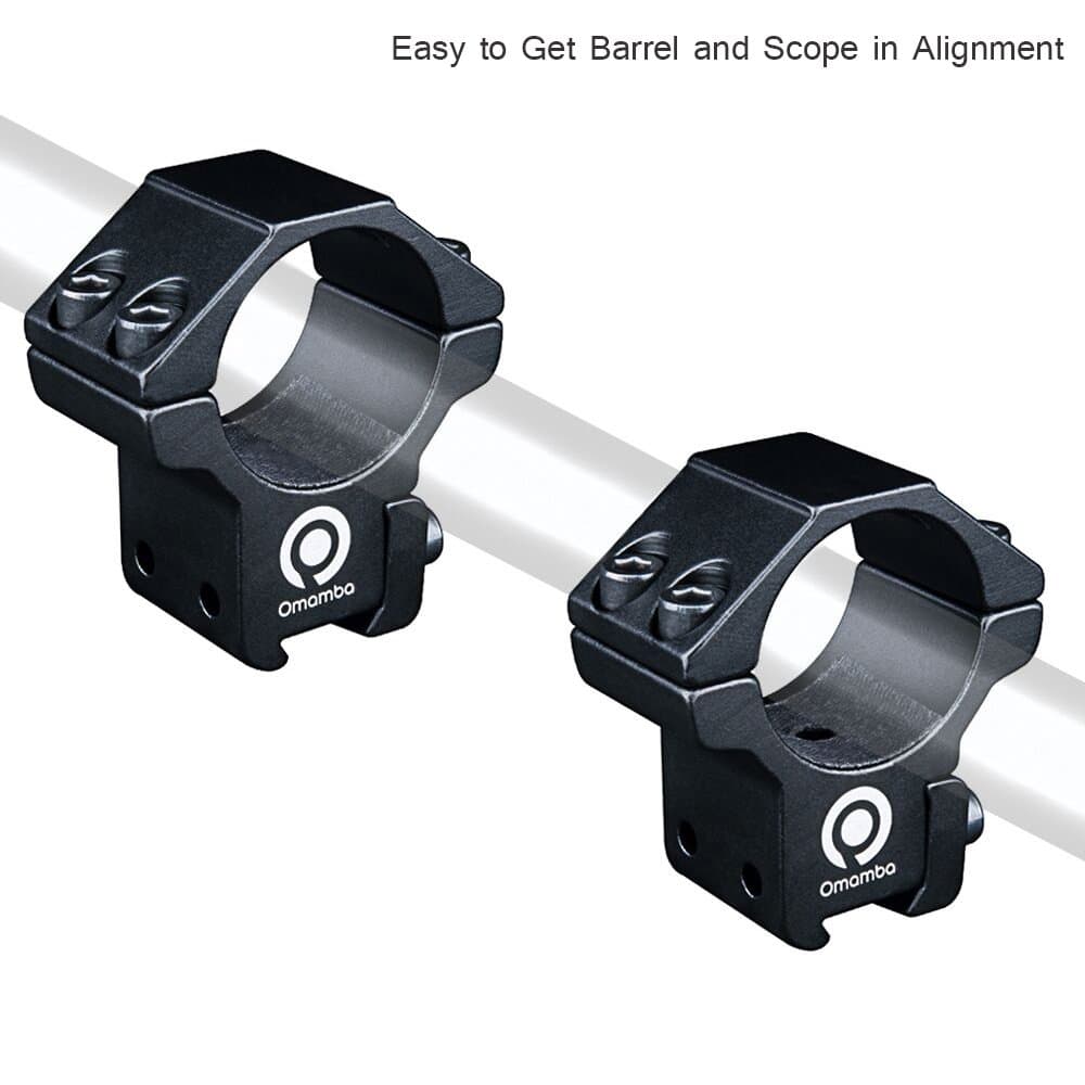Omamba 1 Inch 3/8" Dovetail Scope Rings Mount Medium Profile With Stop Pin for Airguns or Premium .22 Rifles(Set of 2)