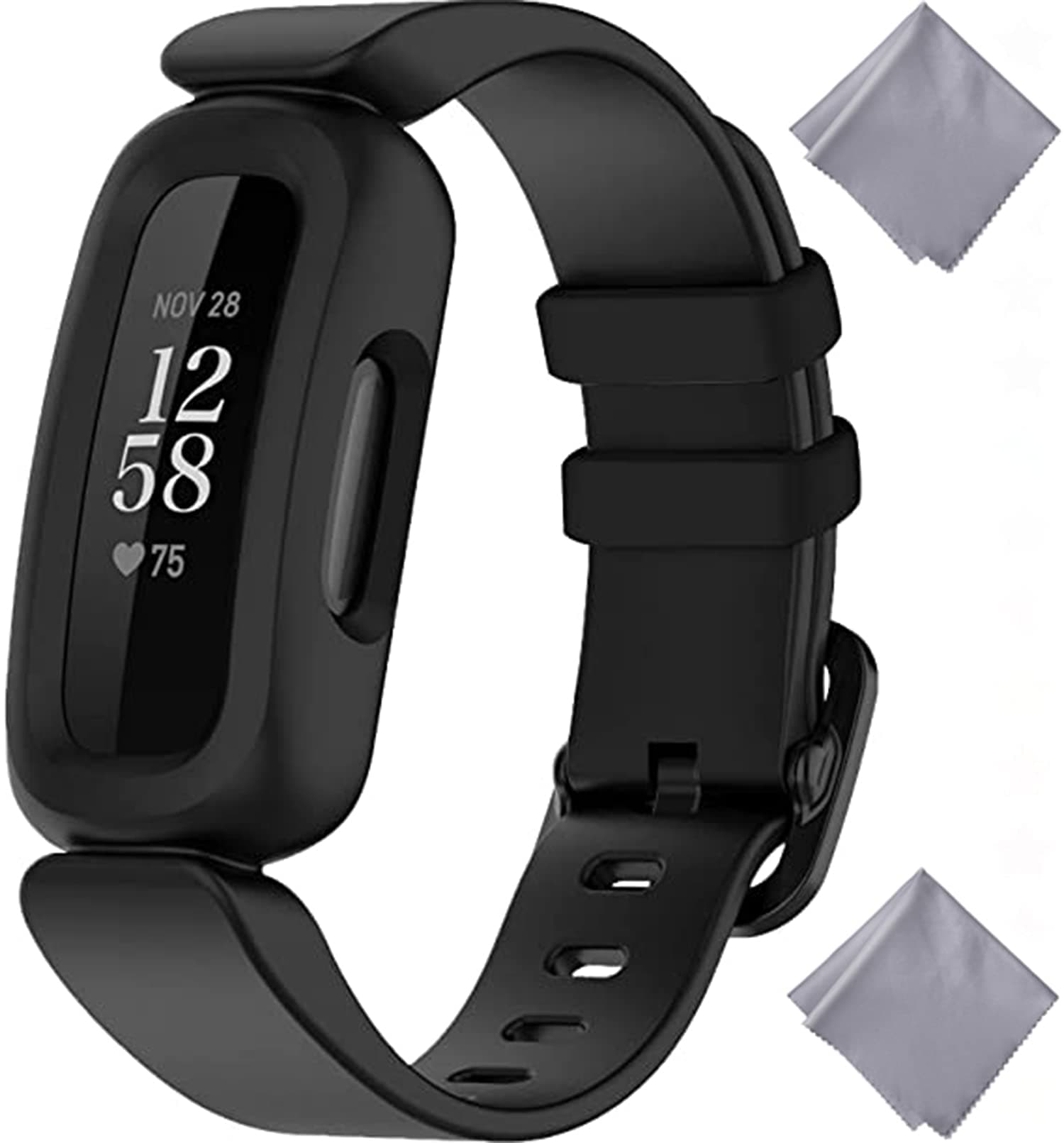 Bands Compatible with for Fitbit Ace 3 for Kids, Soft Silicone Waterproof Bracelet Accessories Sports Watch Strap Replacement for Fitbit Ace 3 Boys Girls, 2 Wipe Cloth