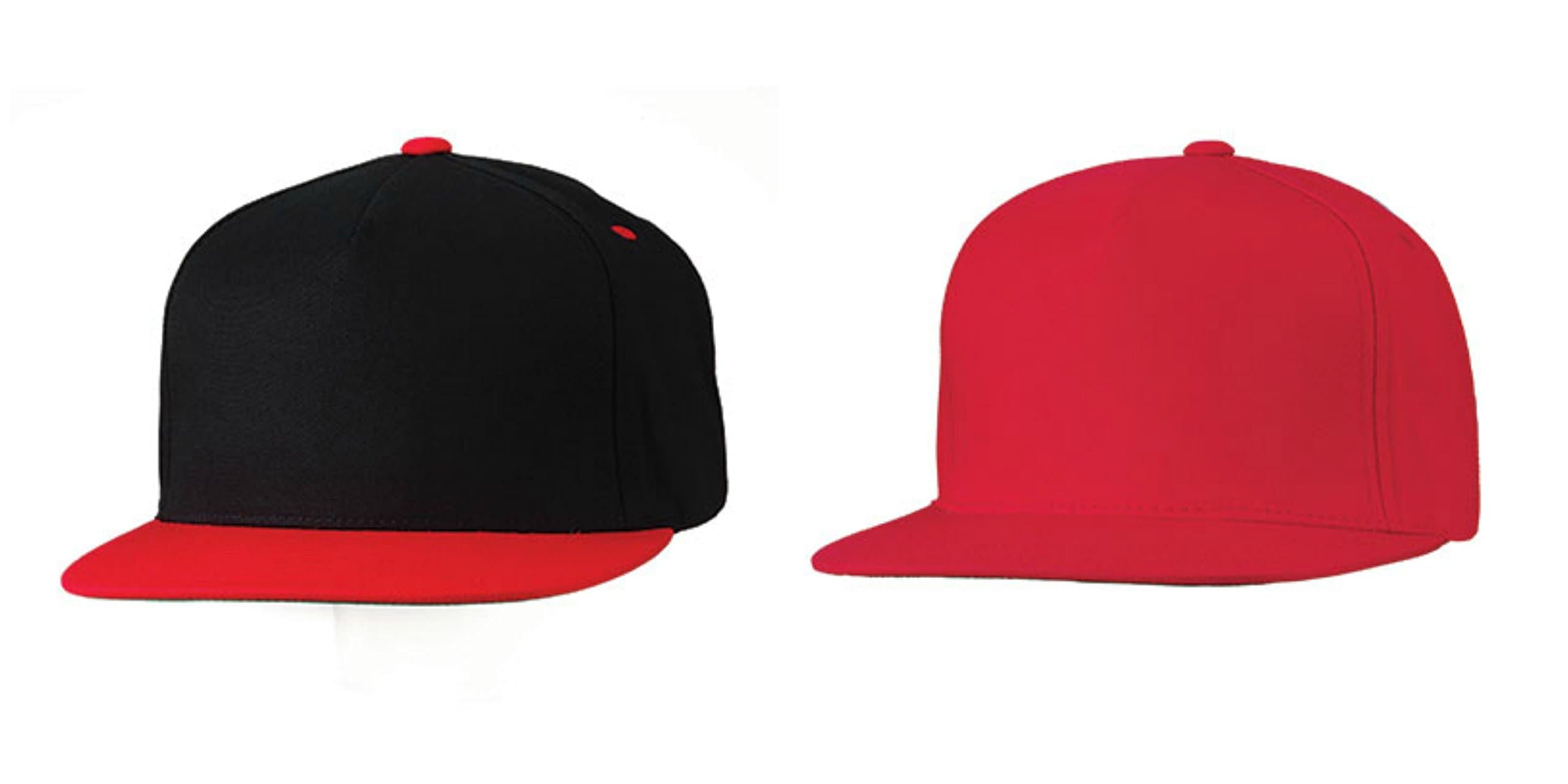 Yupoong Five-panel Flat Bill - 6007 (Black/Red & Red)