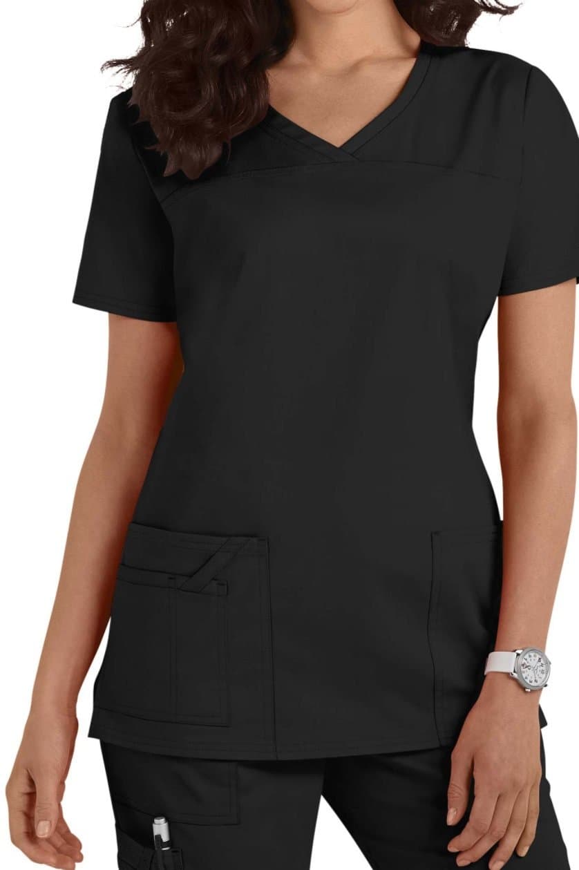 1122 V- Neck top (5XL, Black)