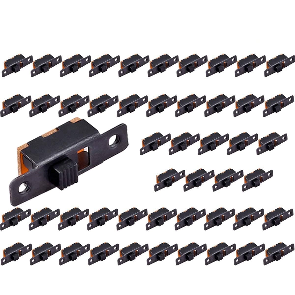 Clyxgs CLDIY Slide Switch Panel Mount 3 Solder Tag Pin On/Off 2 Position Pack of 50