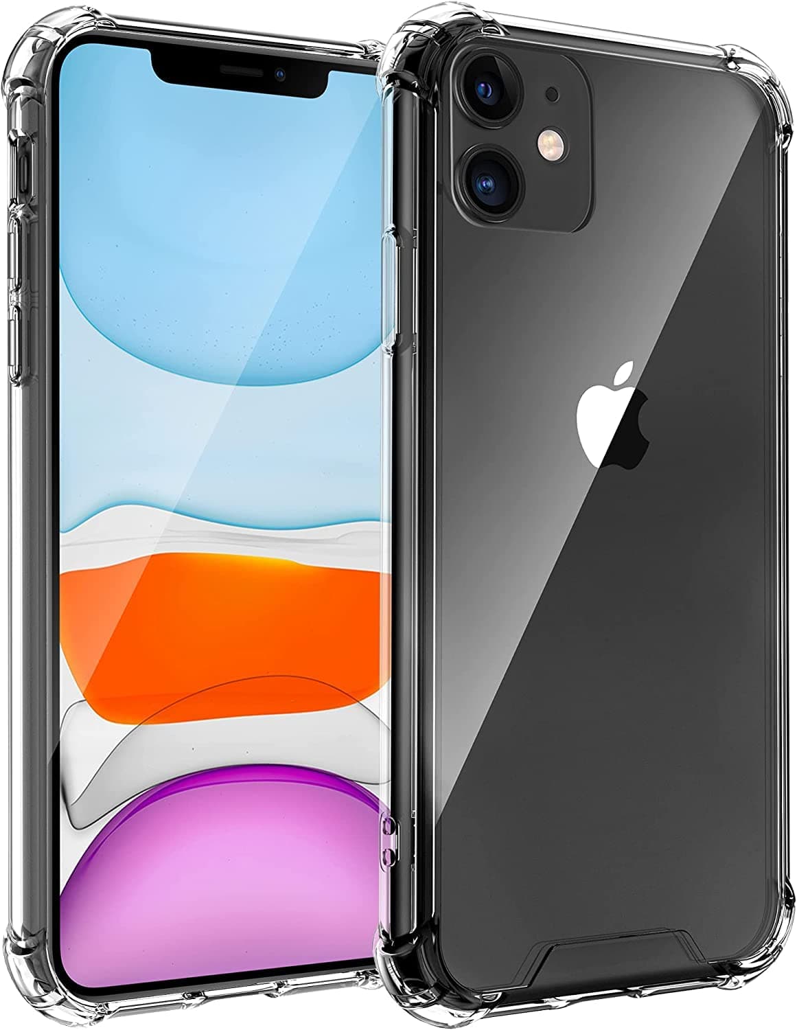 iPhone 12 Clear Case Soft Flexible Silicone TPU Shockproof Transparent Rubber Back Cover Compatible for iPhone 12 (Clear, iPhone 12)