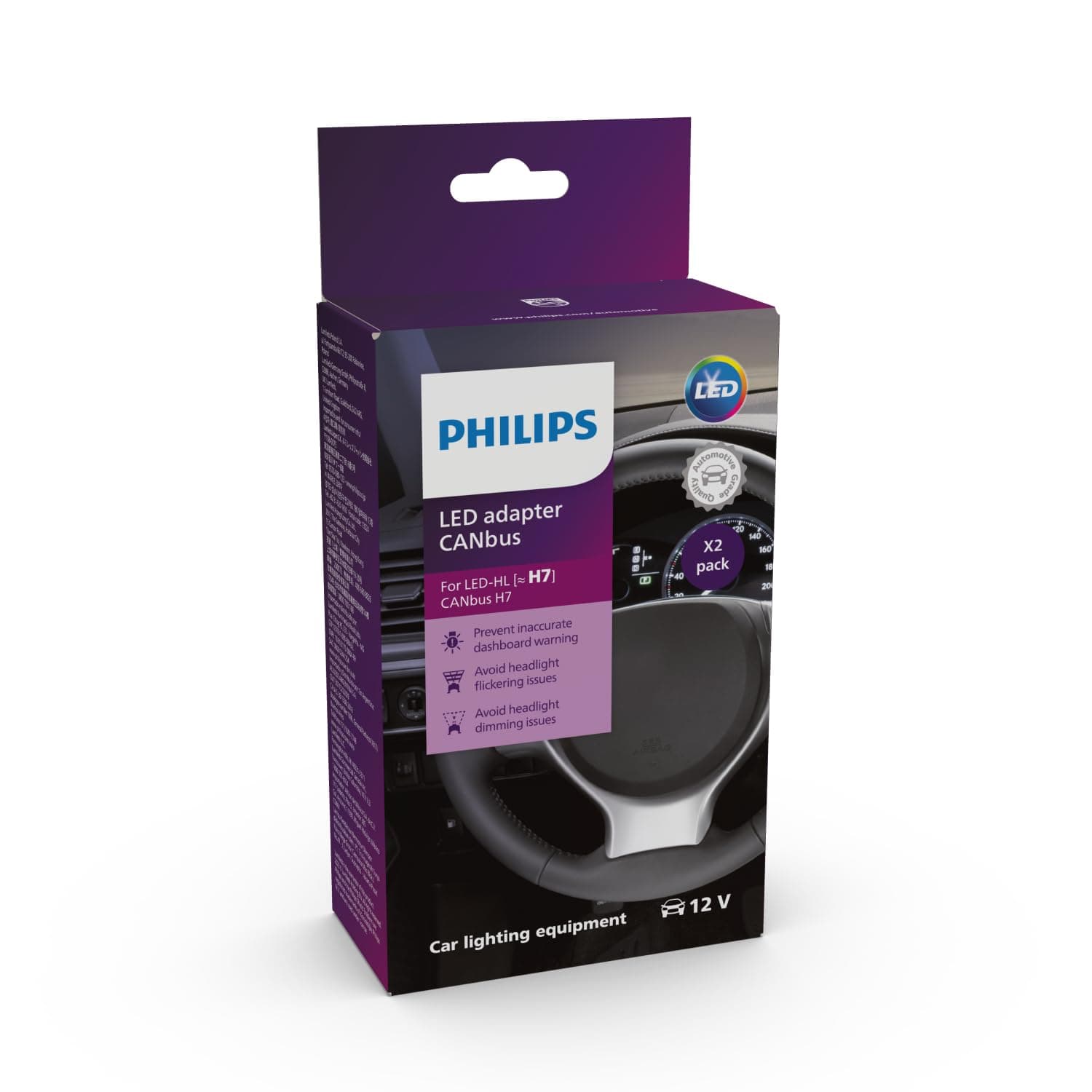 Philipsautomotive lighting CANbus adapter LED (H7), 3-in-1 solution, set of 2