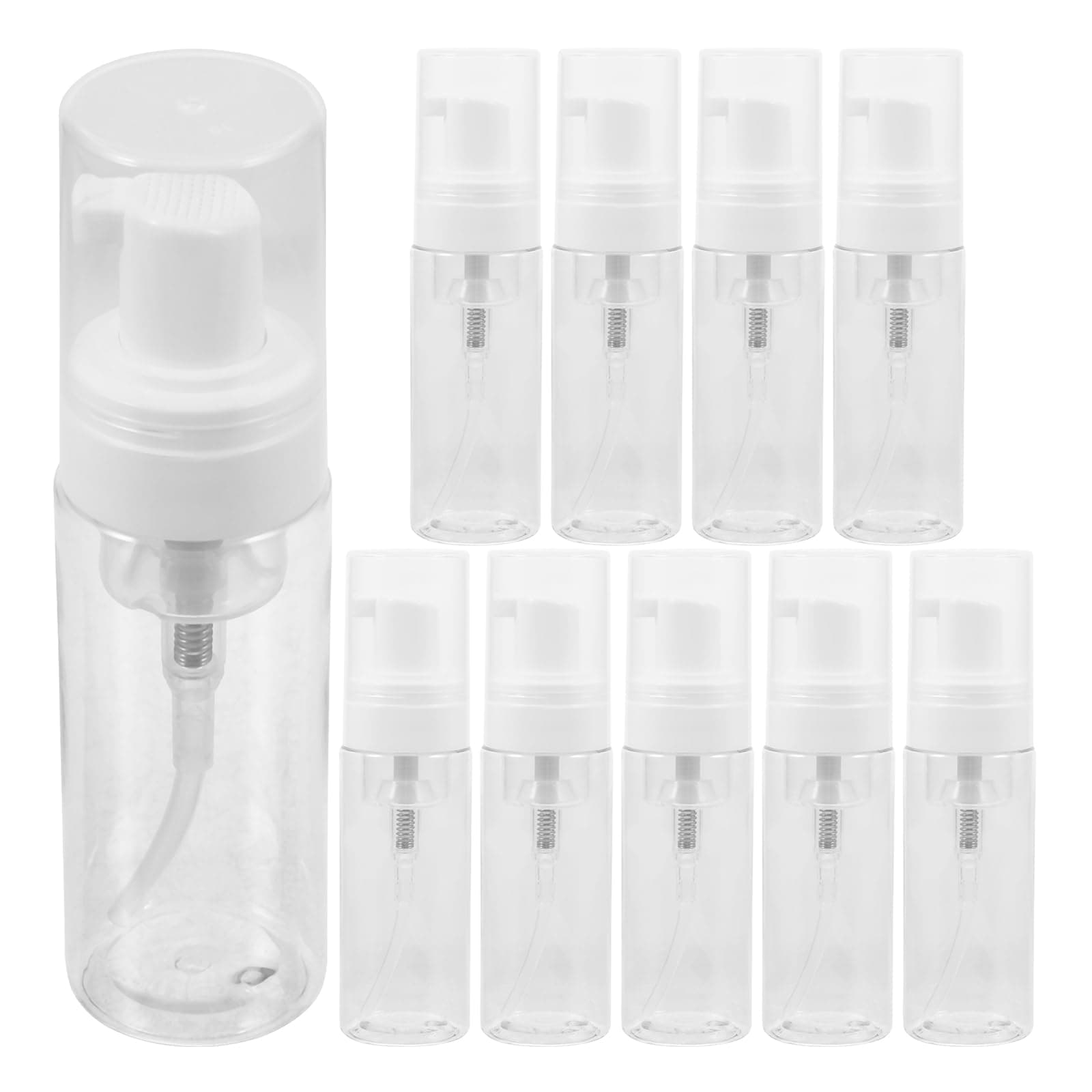 Uonlytech 10Pcs Plastic Foam Pump Bottle 50ml Foam Pump Dispenser Bottles Traveler Foam Dispenser Bottles Foam Containers for Facial Cleanser