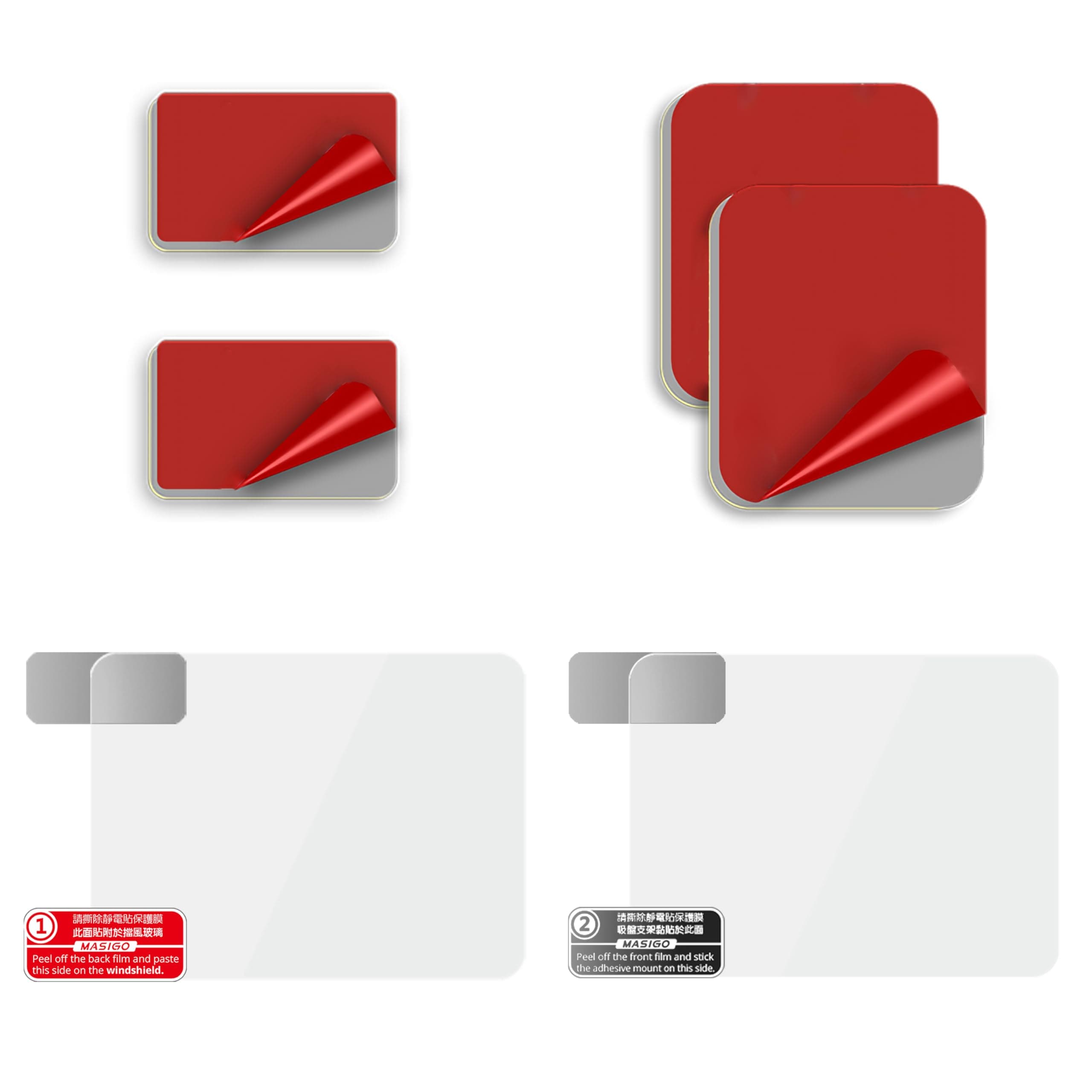 Dash Cam Mounting Kit – Double-Sided Adhesive Pads Made with 3M VHB & Electrostatic Film – Residue-Free Windscreen Install for Car Camera Mounts