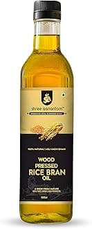 Shree Aanantam Cold Pressed Rice Bran Oil - 500ml | Bottle | Kolhu/Kacchi Ghani/Chekku | 100% Pure & Natural | Chemical-Free | Wood Pressed Rice Bran Oil for Cooking (500ml (Pack of 1))