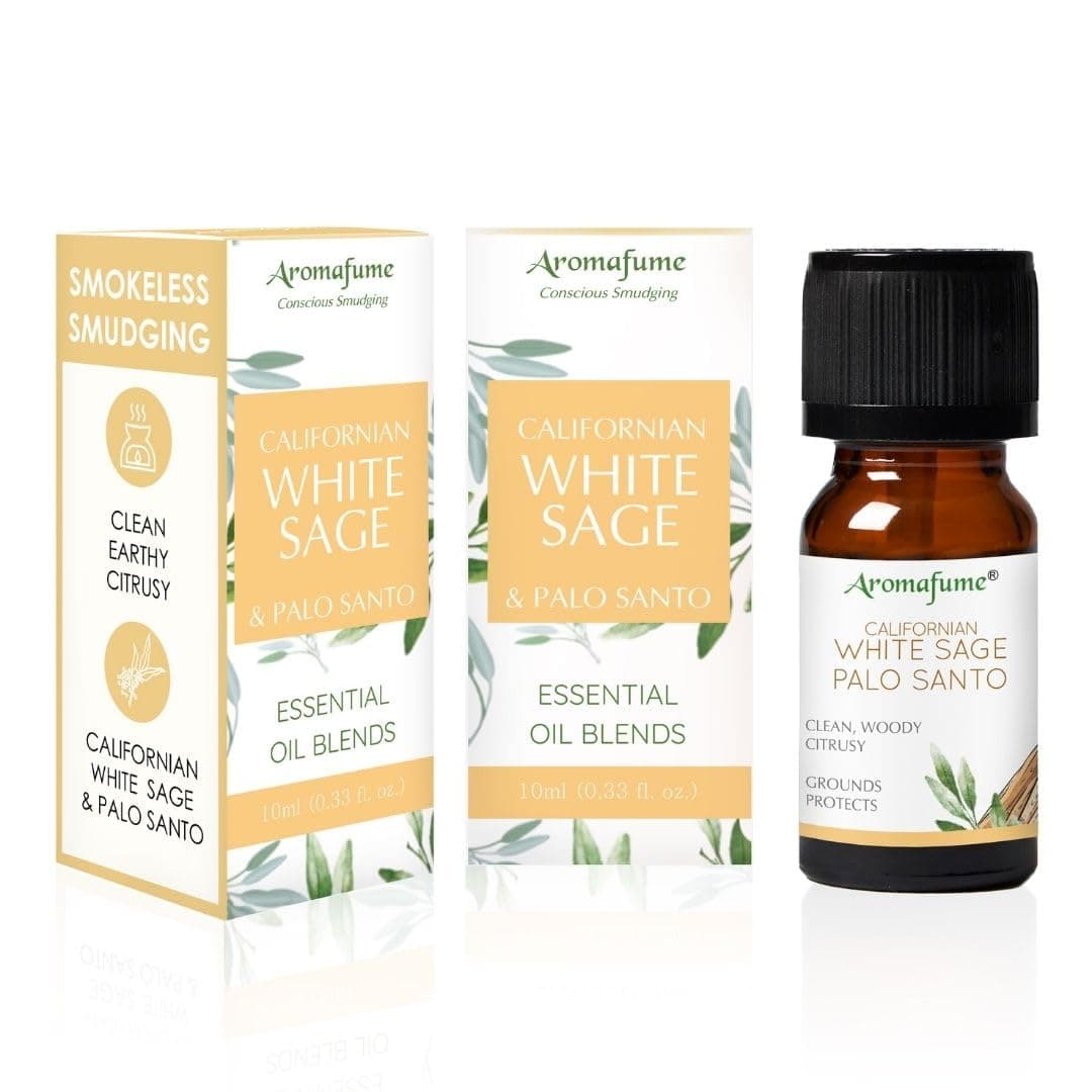 White Sage & Palo Santo Essential Oil Diffuser Blend by Aromafume | 3x10ml/0.33 fl oz | Aromatherapy Oil for Cleansing Negative Energy & Protection | Ethically sourced| Sage Oil for Smokeless Smudging