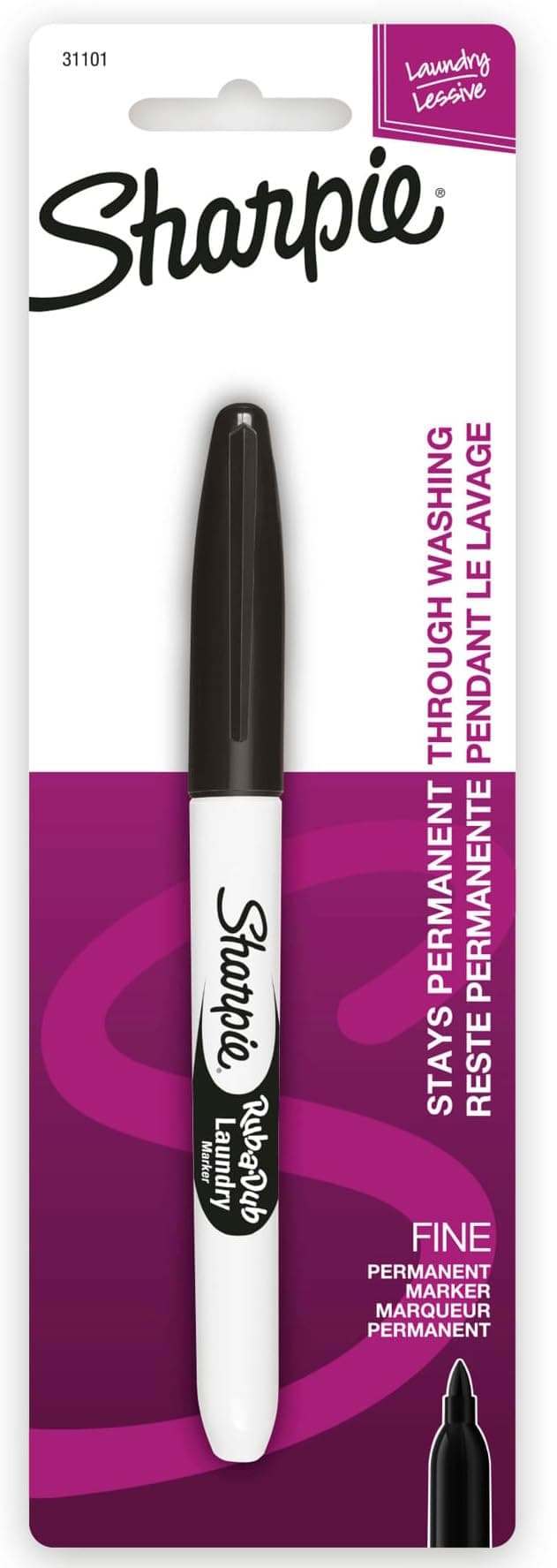 Sharpie Laundry Permanent Marker Fine Tip - Black