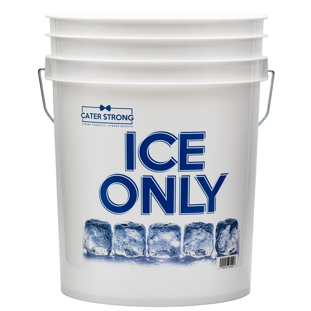 5 gal. Round White Plastic "Ice Only" Bucket, Each