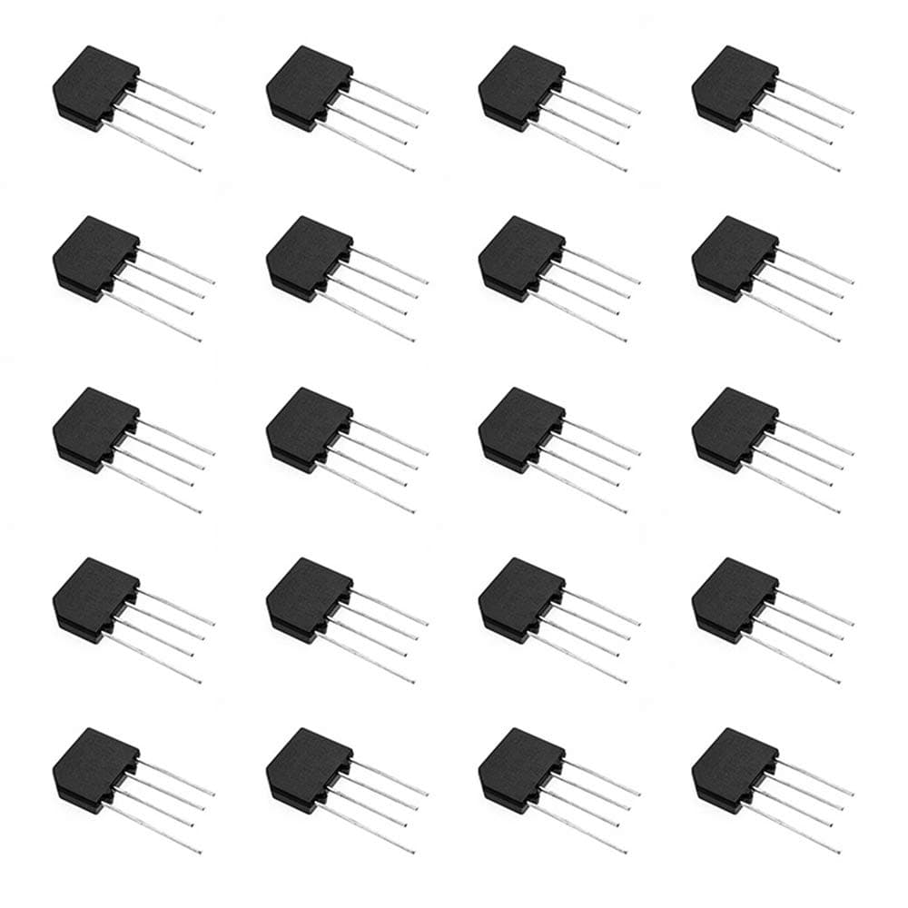 Bridgold 20pcs KBP307 Flat Bridge Bridge Rectifier,3A/700V Single Phase,4-Pin