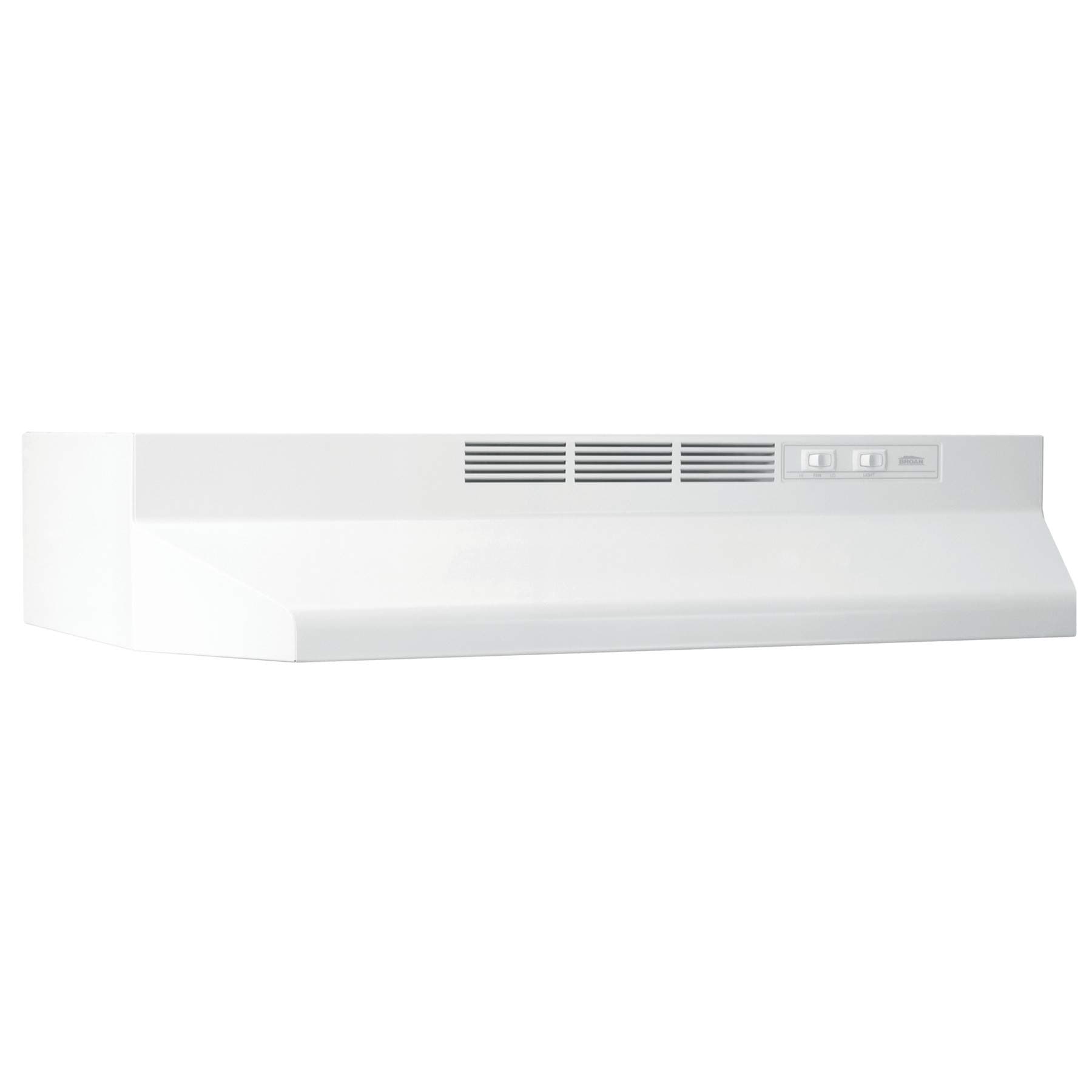 Broan-NuTone BUEZ121WW Ductless Under-Cabinet White Range Hood Insert with Lights, 21-Inch
