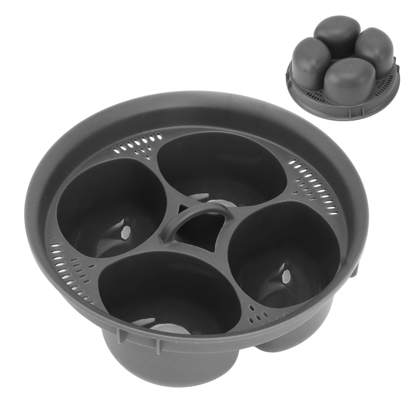 4 in 1 Egg Maker, 4 Egg Molds Steam Basket for Thermomix TM5 TM6, Egg Poacher, Food Grade PP Egg Mould, Multifunctional Egg Boiler Accessory, Egg Cooker