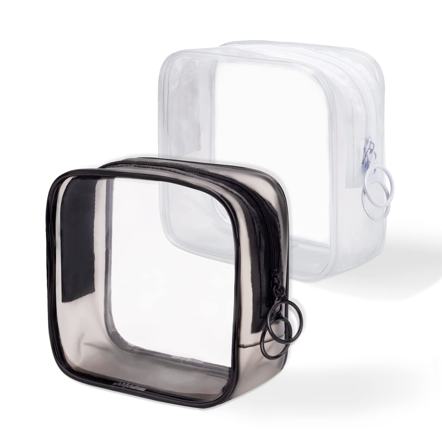 LYroo Small Makeup Bag Clear Mini Makeup Zipper Pouch Makeup Bag Small Cosmetic Bag for Purse Essentials Items Women Coin Purse Aesthetic Stuff（2 Pack